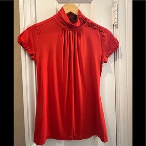 Burnt Orange Top with Button Accent